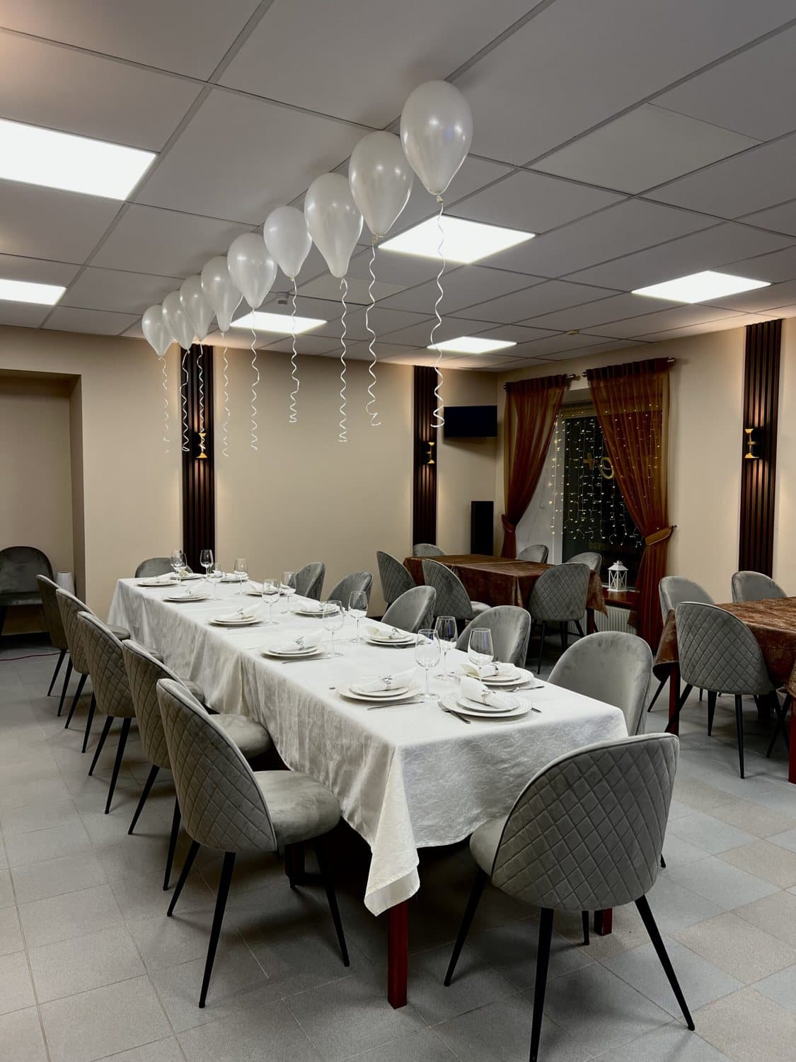 Smile Restoran event hall set for a banquet